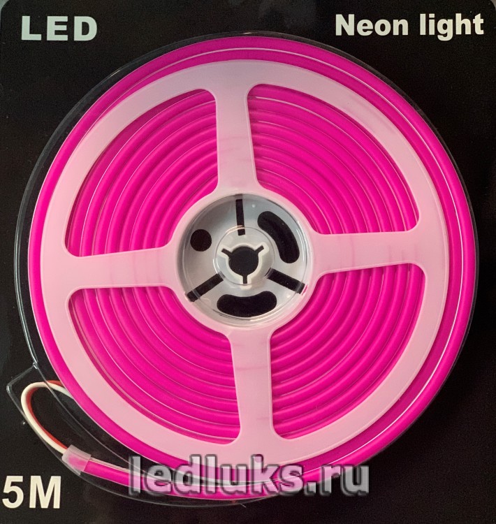 Гибкий НЕОН Розовый SILICON 12V - IP-67 6/12 mm